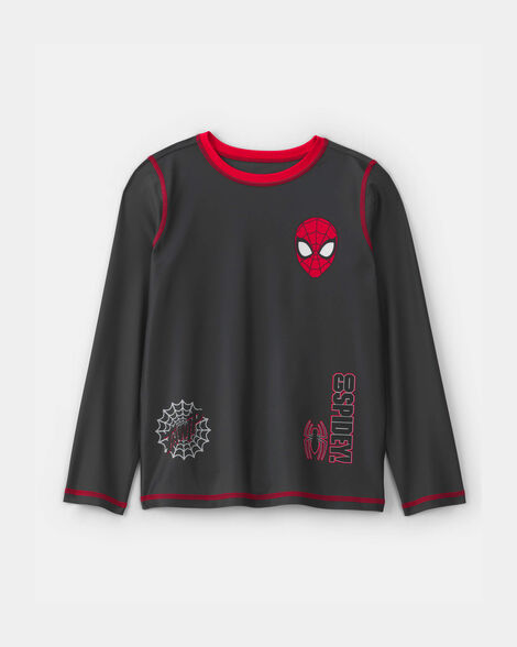 boys ©marvel spider-man rashguard - black