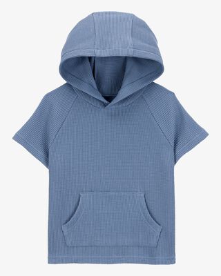 Product image 1 of Toddler Waffle Knit Hooded Pullover - Blue