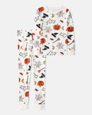 Kid 2-Piece Dinosaur Loose Fit Pajamas - Blue