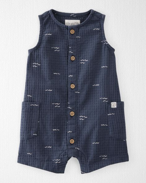 Product image 1 of Baby Textured Organic Cotton Romper in Waves