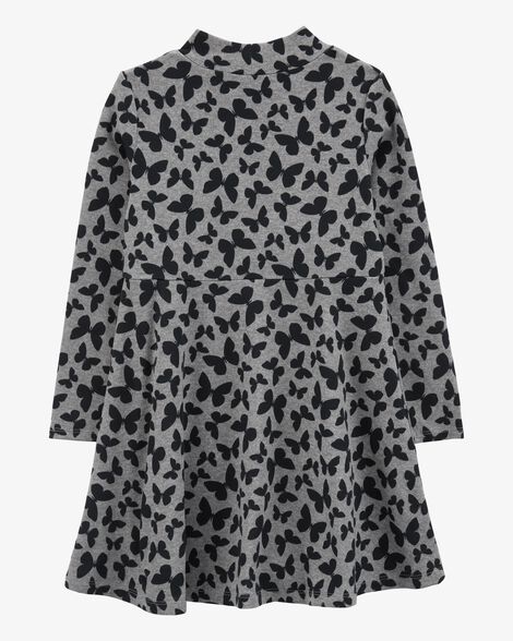  Product image 2 of Kid Butterfly Print Mock Neck Long-Sleeve Dress