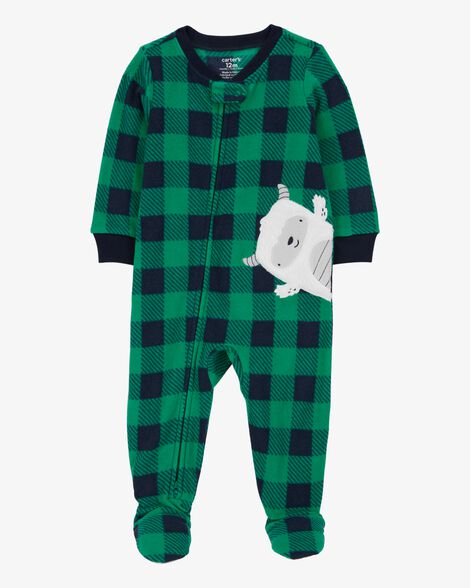 Baby 1-Piece Abominable Snowman Fleece Footie Pajamas