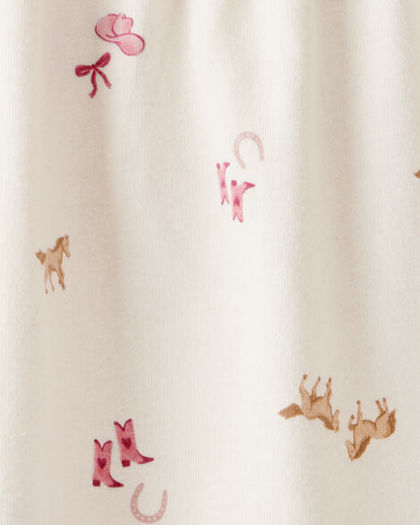 Product image 3 of Baby Girl Cowgirl Print Short-Sleeve Top - Cream