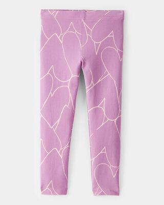 Product image 1 of Toddler Cotton Heart Stretch Leggings - Purple