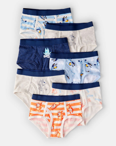 toddler boy 7-pack bluey cotton briefs underwear