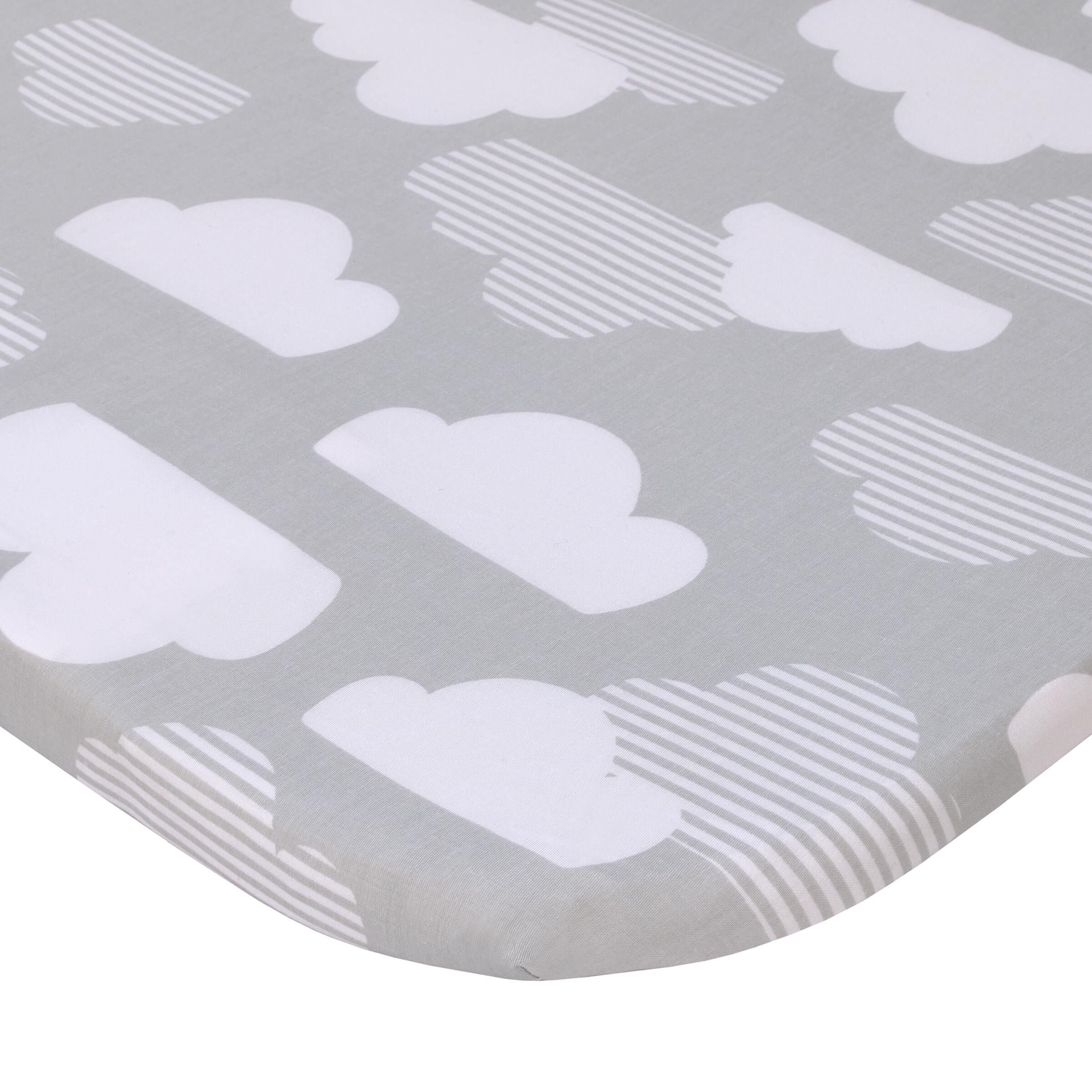 Skip Hop Cozy Up 2 in 1 Bedside Sleeper 100 Cotton Fitted Bassinet Sheet Grey White Clouds Skip Hop Carter s