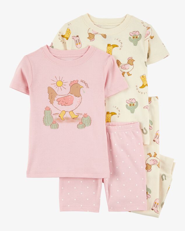 Product image 1 of Toddler 4-Piece Western Chicken 100% Snug Fit Cotton Pajamas