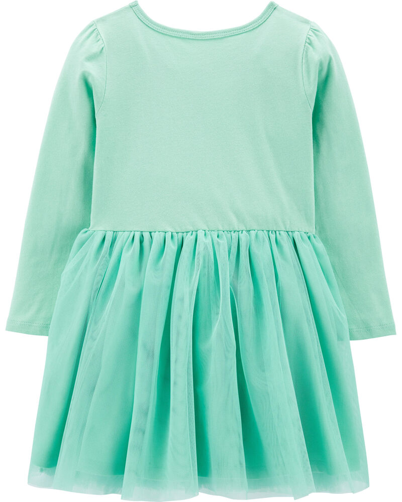 Toddler Mint Tutu Jersey Dress