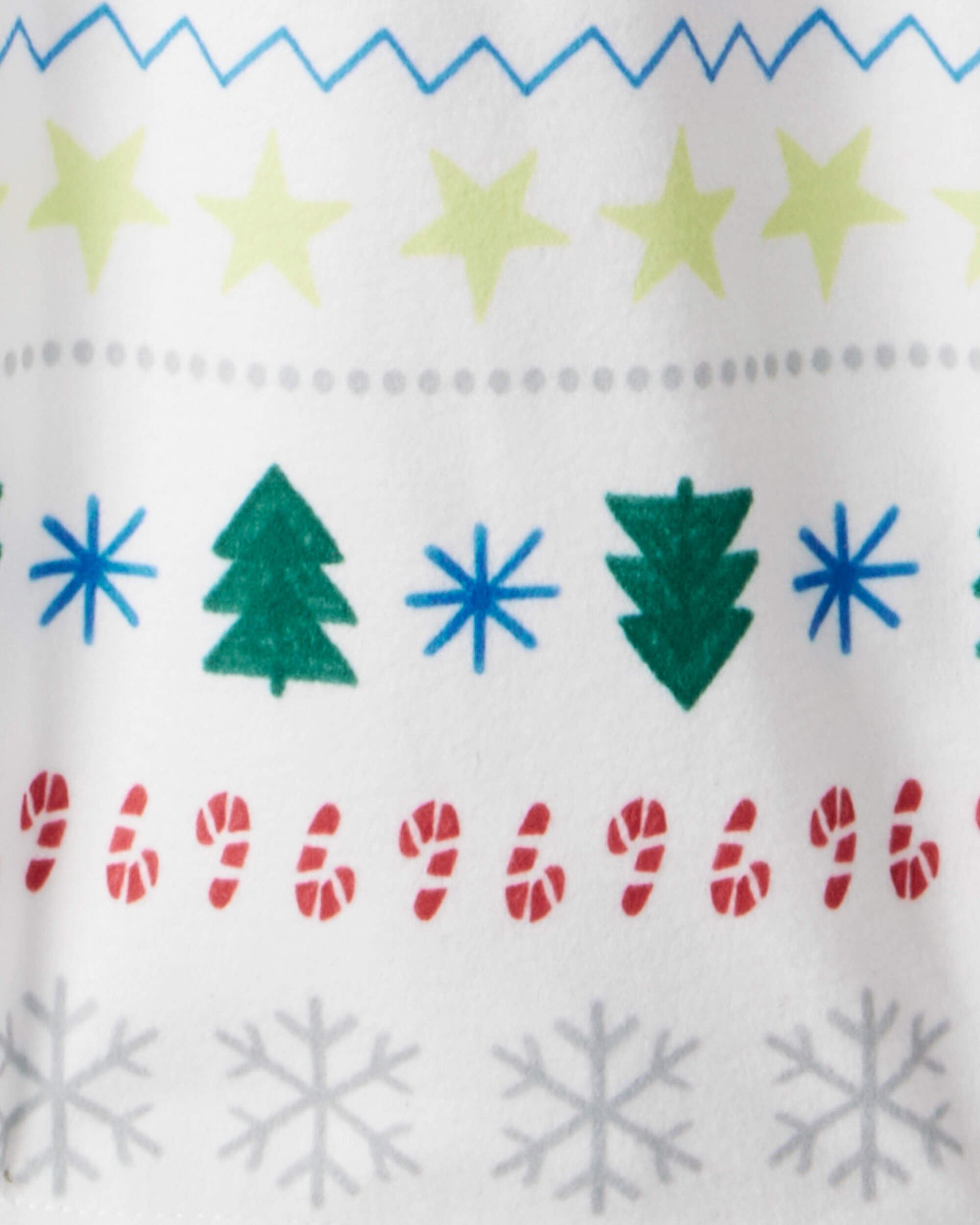 Toddler Snowman Fair Isle Cotton Long-Sleeve Snug Fit 2-Piece Pajamas - Green/White