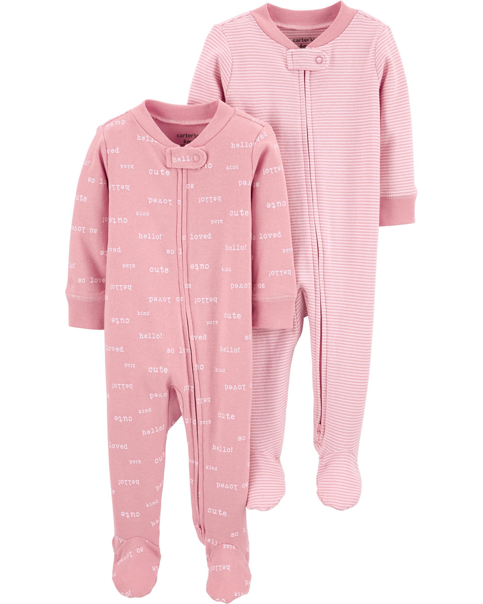*CLEARANCE* 2-Pack Cotton Zip-Up Sleep & Plays