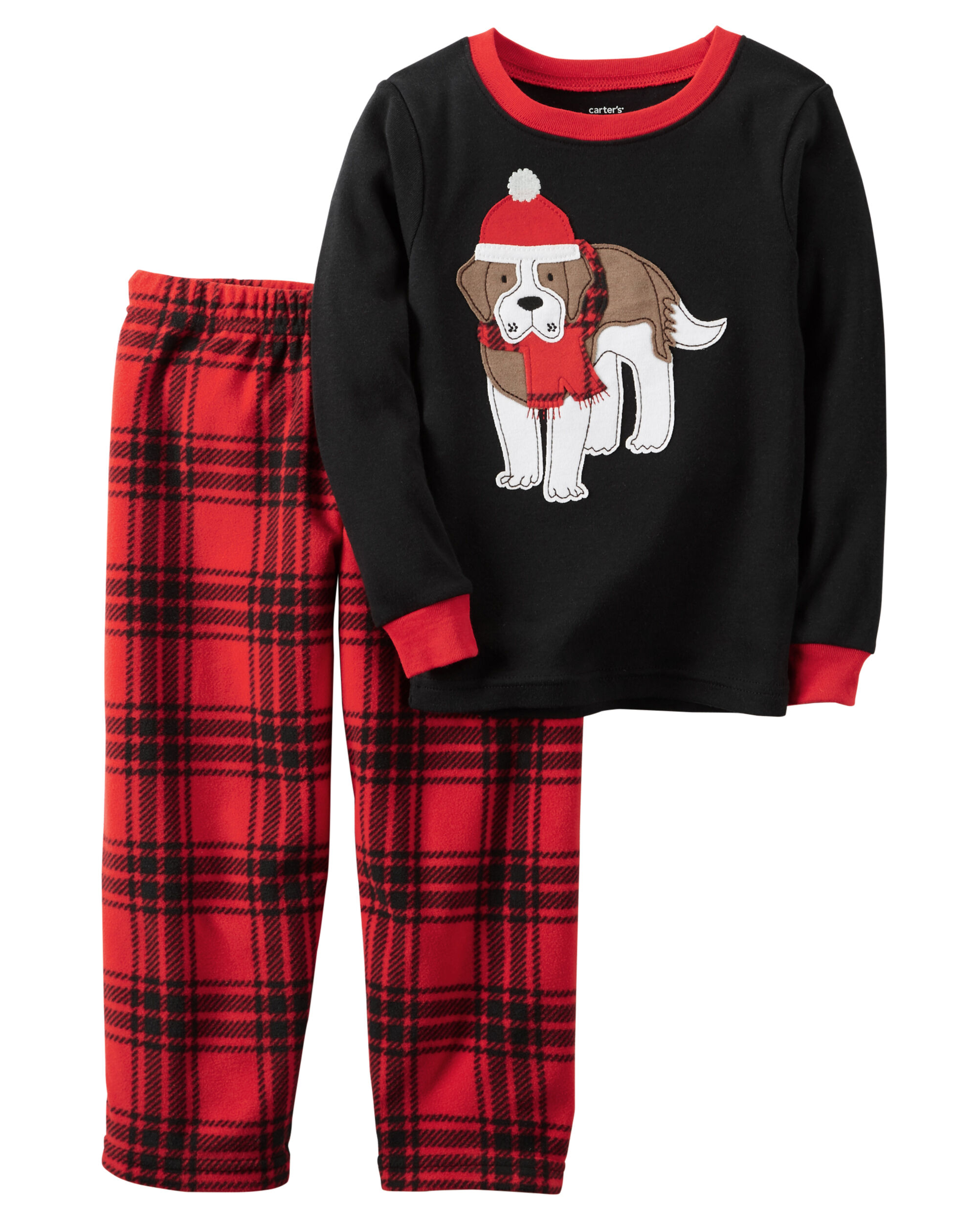 2 piece cotton thermal fleece christmas pjs carters com christmas plaid pjs