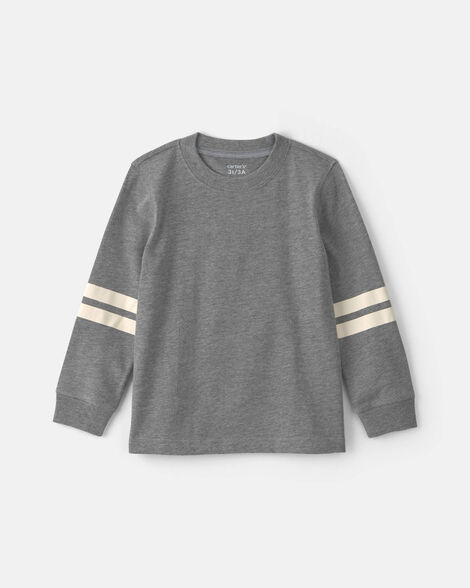 toddler boy striped long-sleeve t-shirt - grey/cream