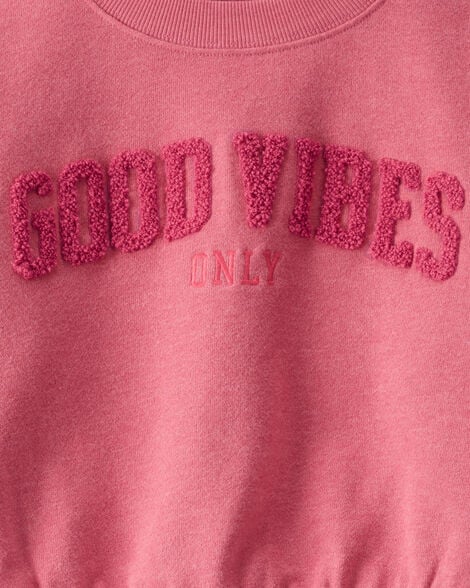 Girls Nashville Western Cotton Long-Sleeve Pullover Sweatshirt - Ivory