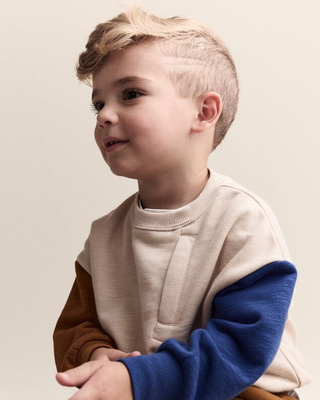 Product image 2 of Toddler Boy Colorblock Pullover Sweatshirt - Khaki