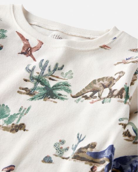  Product image 2 of Kid Dinosaur Print Organic Cotton 2-Piece Pajamas