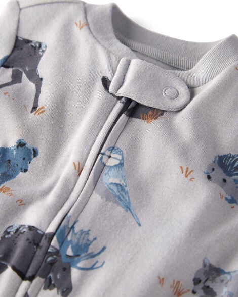 Baby Organic Cotton Sleep & Play in Pink Stripes