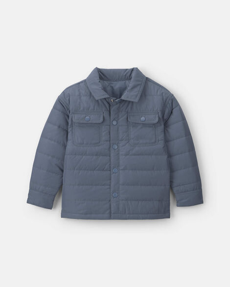 boys collared puffer jacket - blue