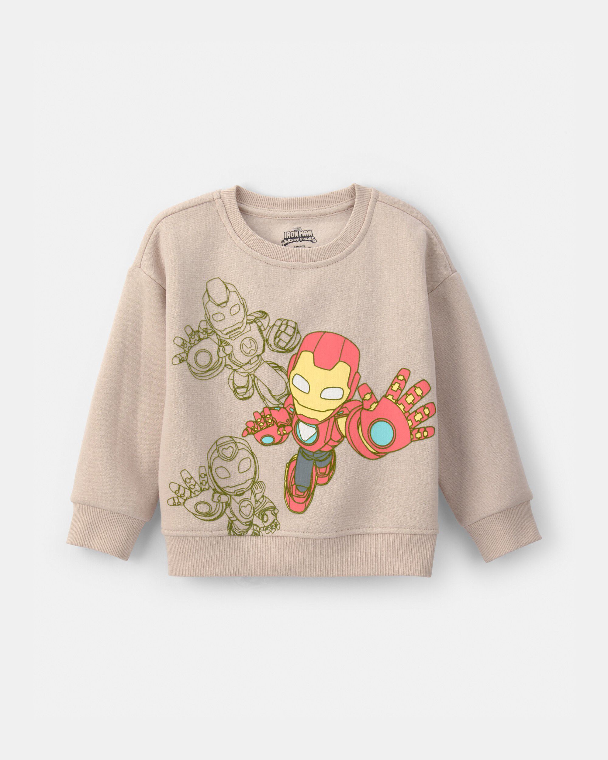 OshKosh Bgosh Toddler Boy Marvel Iron Man Fleece Pullover Sweatshirt 2T Brown 12$