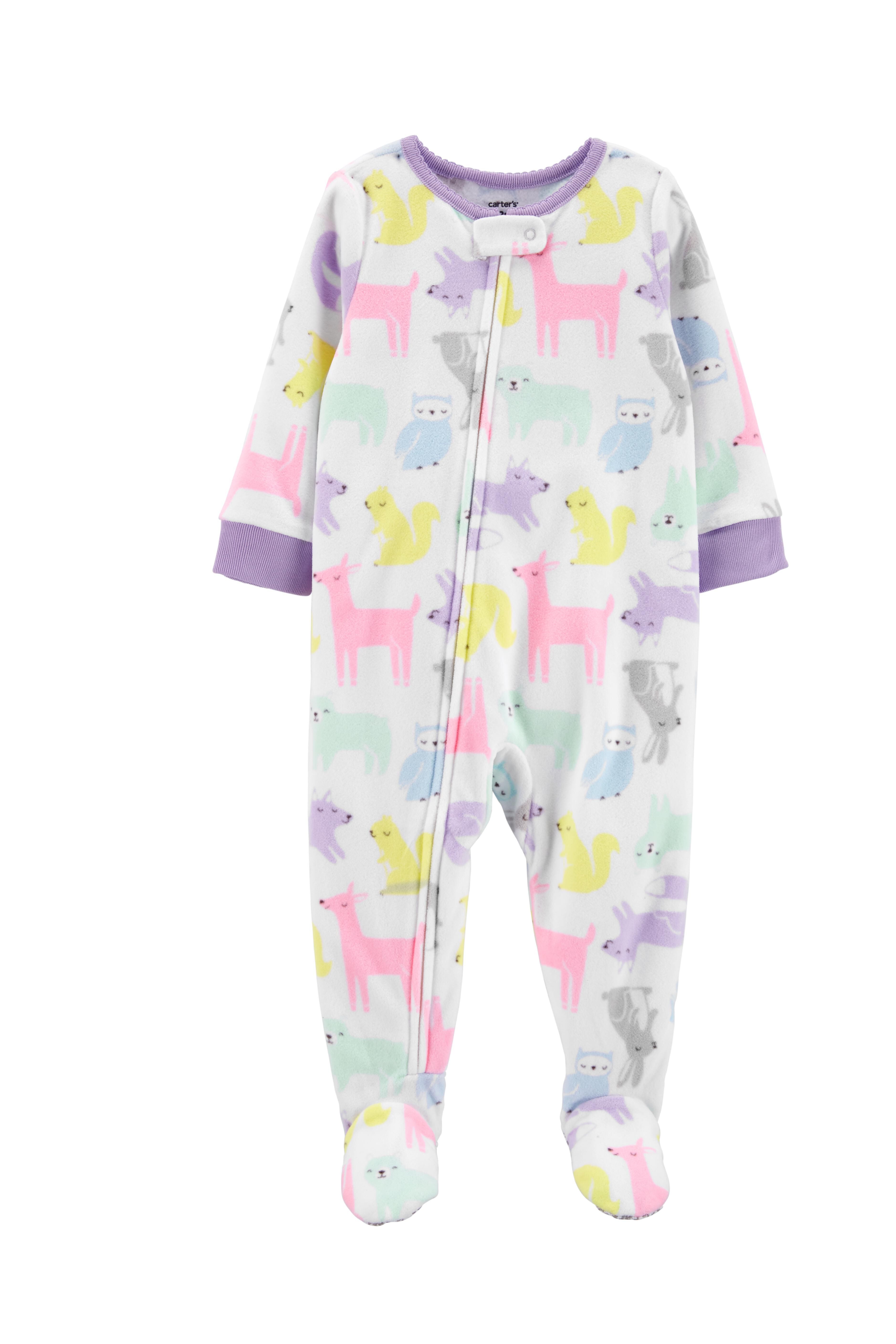 Carters Girls 5T Fleece Rose Blanket Pajama Footed Sleeper Footie