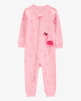 Product image 1 of Toddler Flamingo Print Snug Fit Cotton Footless 1-Piece Pajamas - Pink