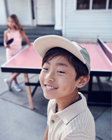 Product image 4 of Kid Coastal Striped Knit Polo Shirt - Khaki