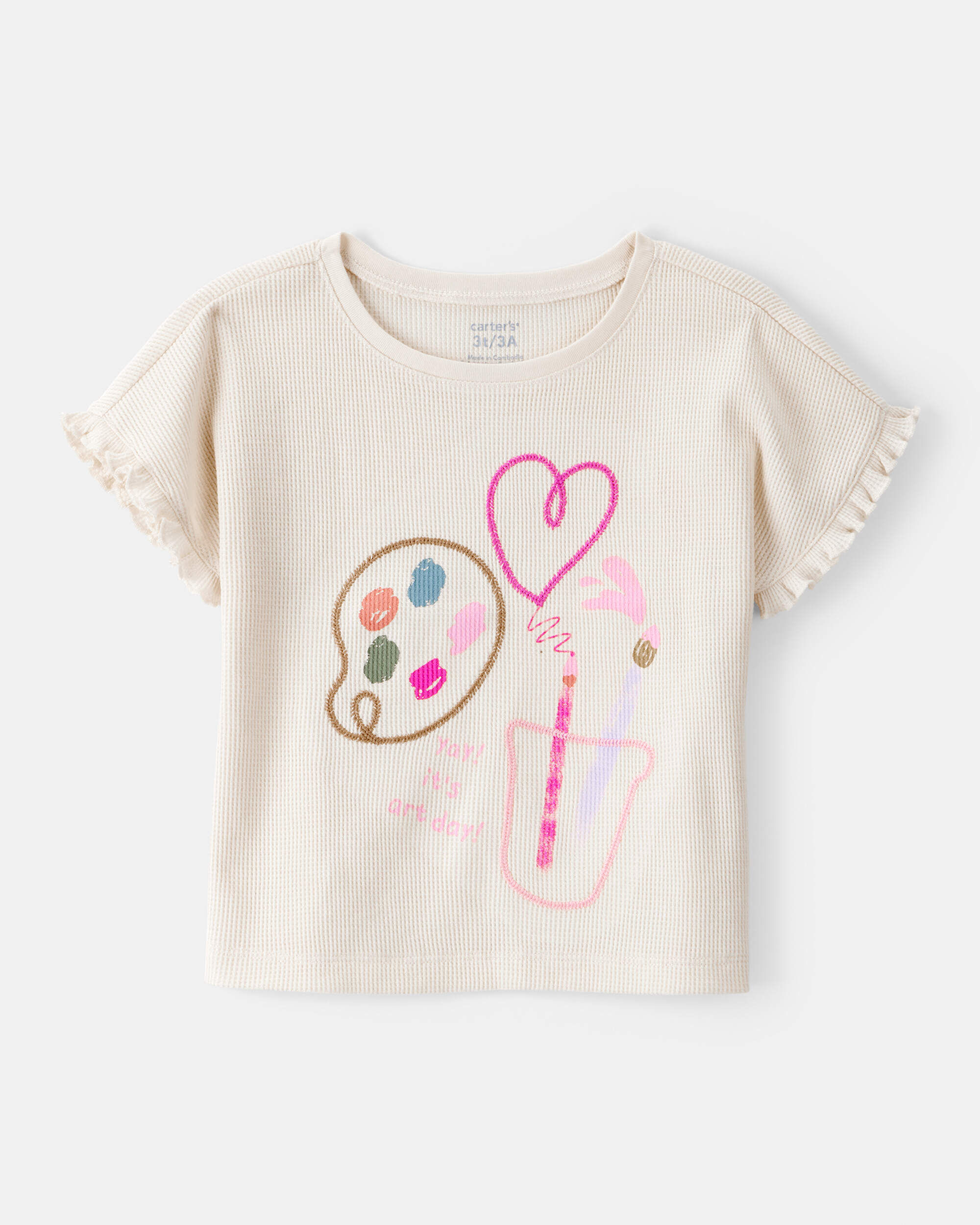 Toddler Girl Arts & Crafts Short-Sleeve Top - Ivory