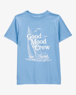 Product image 1 of Kid Good Mood Crew Short-Sleeve Graphic Tee - Blue