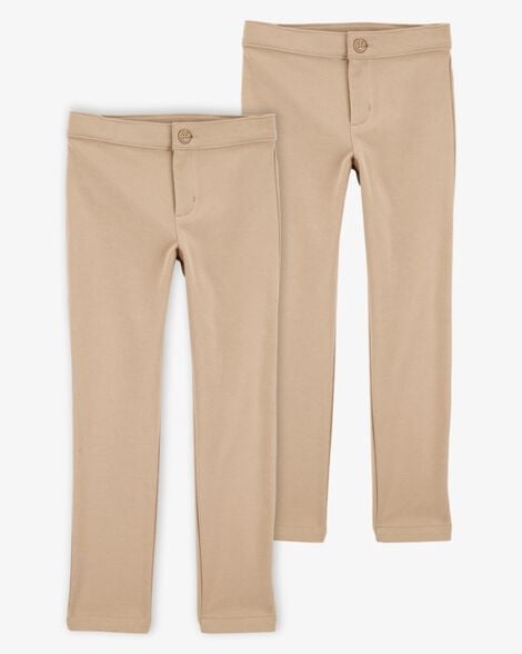 Product image 1 of Kid 2-Pack Ponte Knit Uniform Pants - Khaki