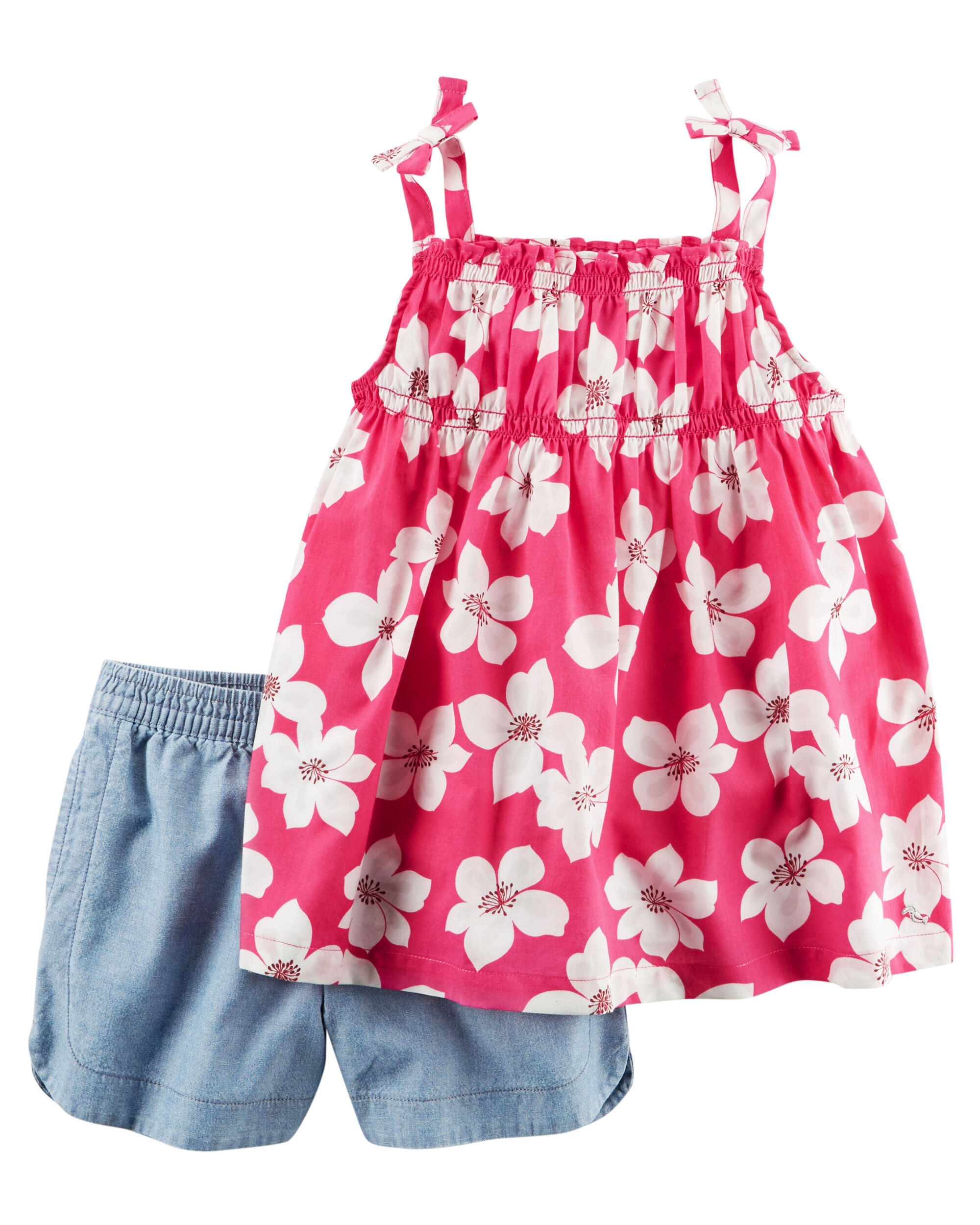 Carters Girls 2T-8 Floral Print Tank Top