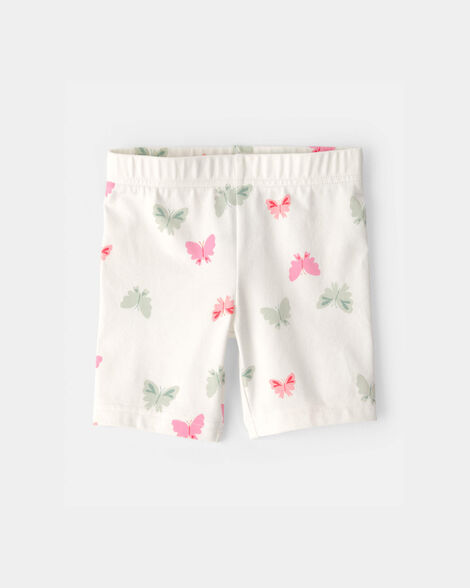 toddler girl butterfly bike shorts - ivory