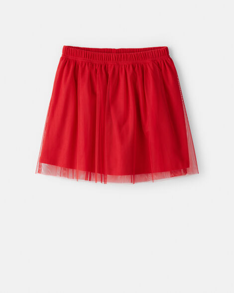 girls tutu skort - red