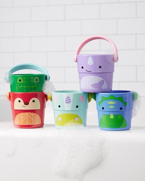  Product image 2 of Zoo Stack & Pour Buckets Baby Bath Toy