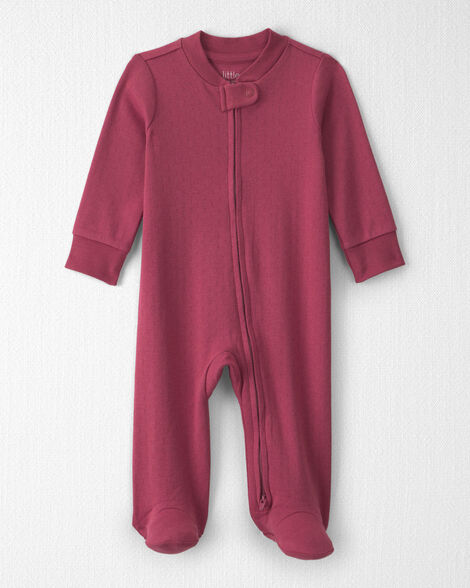 Baby Girl Organic Cotton Pointelle Sleep & Play Pajamas