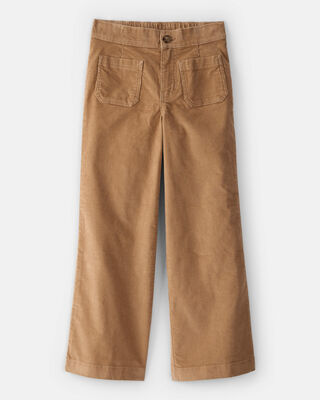Girls Western Corduroy Flare Pants - Brown