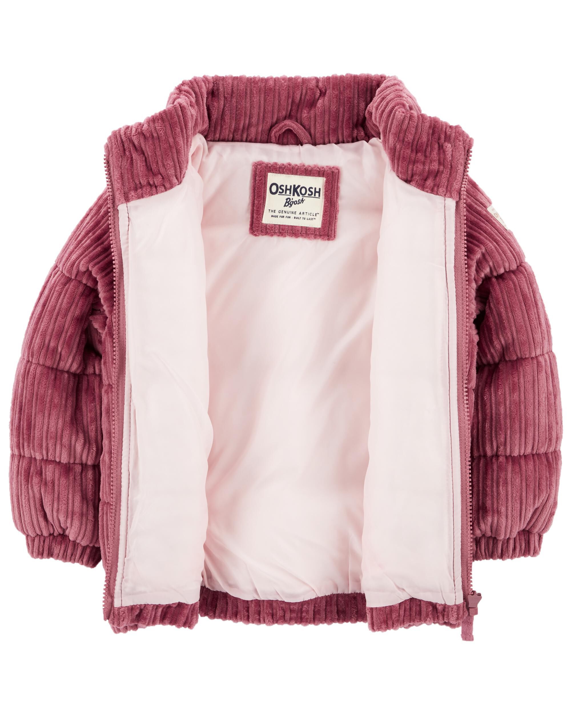 Pink corduroy puffer jacket cheap