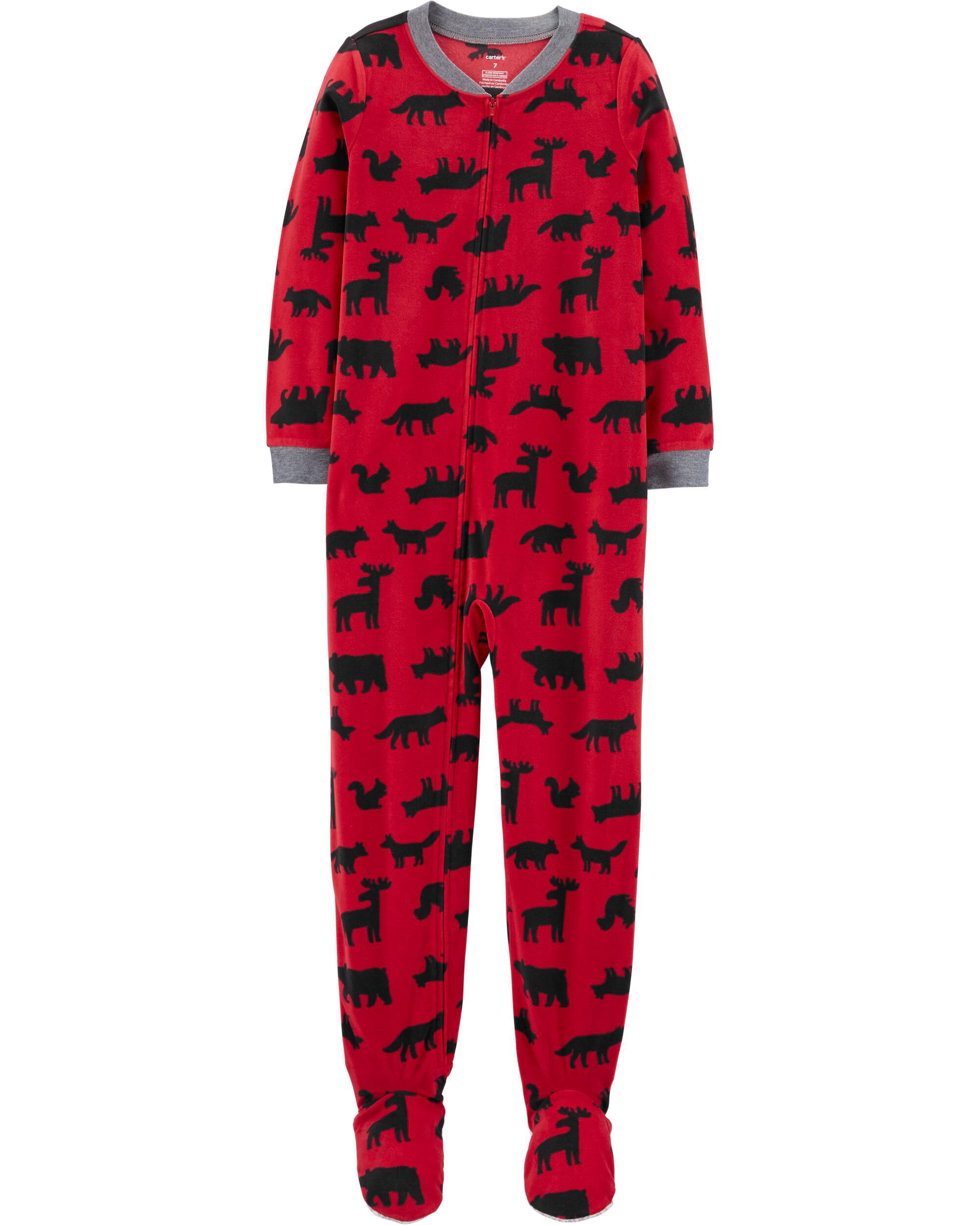 New Toddler Boy Carter/'s 1-Piece Woodland Creatures Fleece Footie PJs 3T 4T 5T