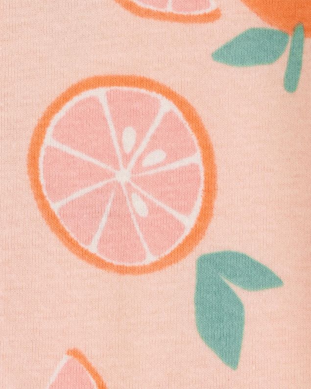 Product image 2 of Toddler Girl Orange Print Snug Fit Cotton Footless 1-Piece Pajamas - Pink