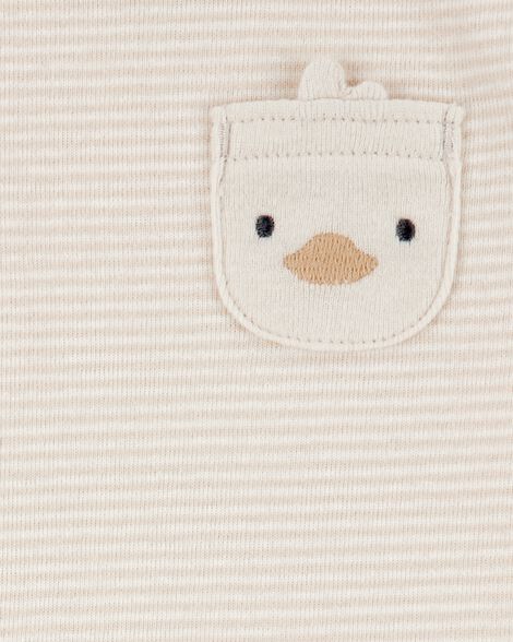 Product image 3 of Baby 4-Piece Striped Duck Outfit Set - Brown