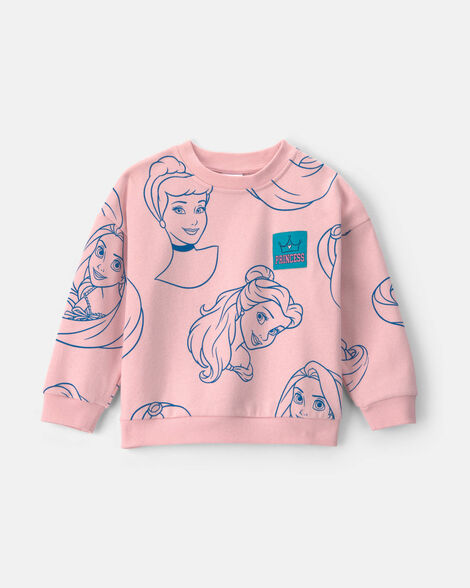 toddler girl disney© princess fleece pullover sweatshirt - pink