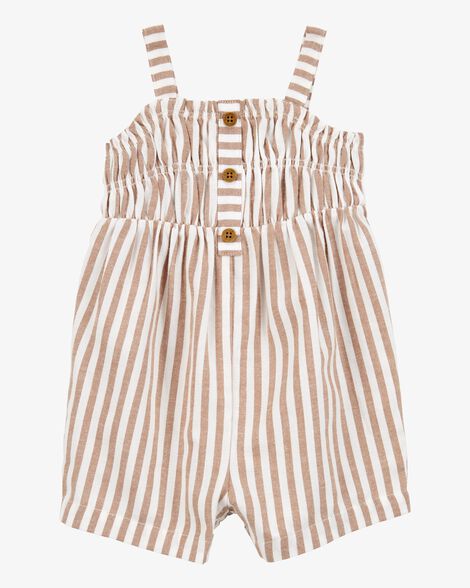 Baby Striped Twill Romper