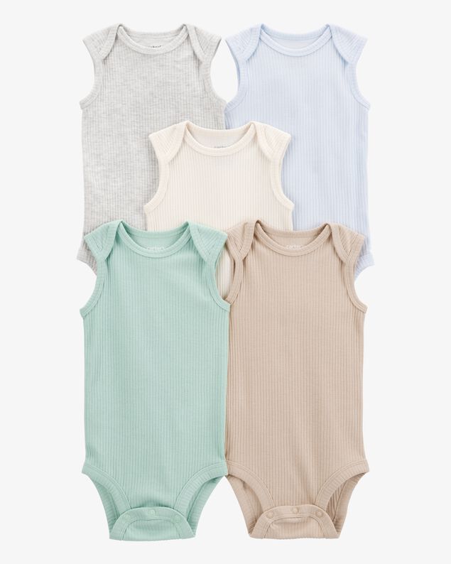 Product image 1 of Baby 5-Pack Sleeveless Bodysuits