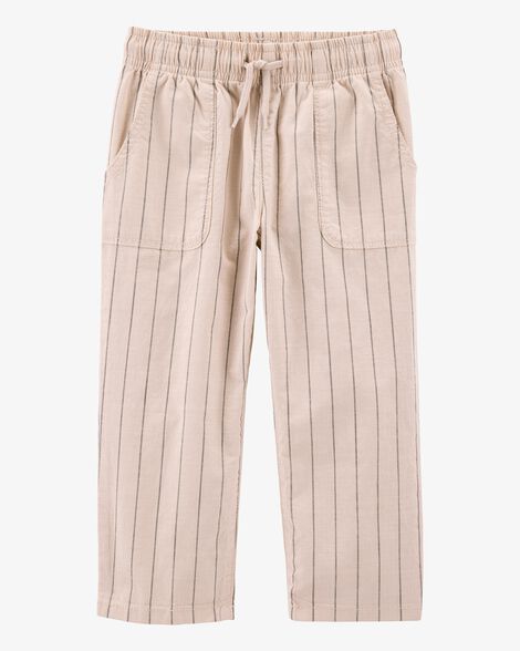  Product image 1 of Baby Striped Pull-On Cotton Pants - Tan