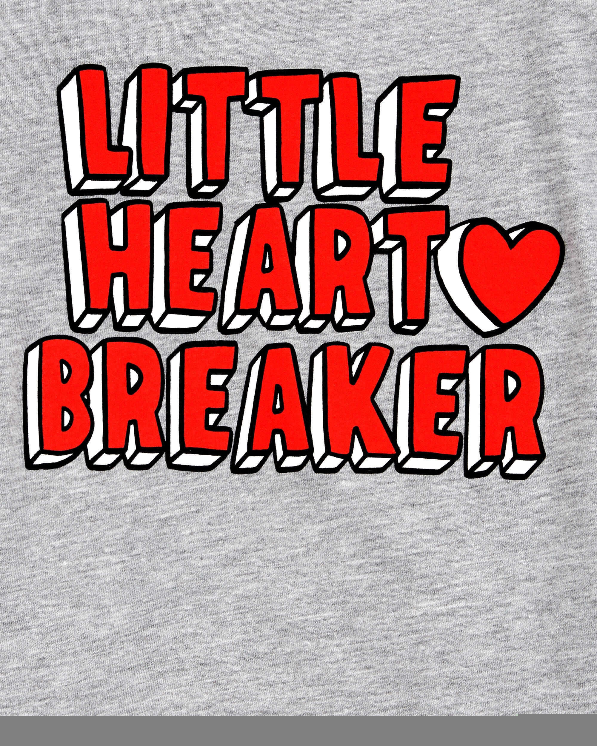 Toddler Little Heartbreaker Long-Sleeve Graphic Tee - Grey