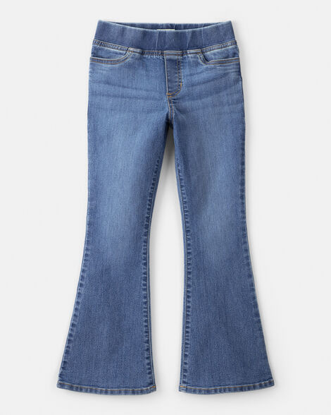 Girls Mid-Rise Denim Pull-On Bootcut Jeans - Blue
