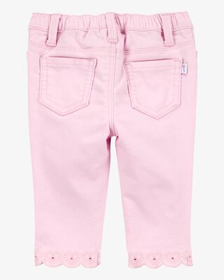 Product image 2 of Baby Woven Embroidered Hem Pants - Pink