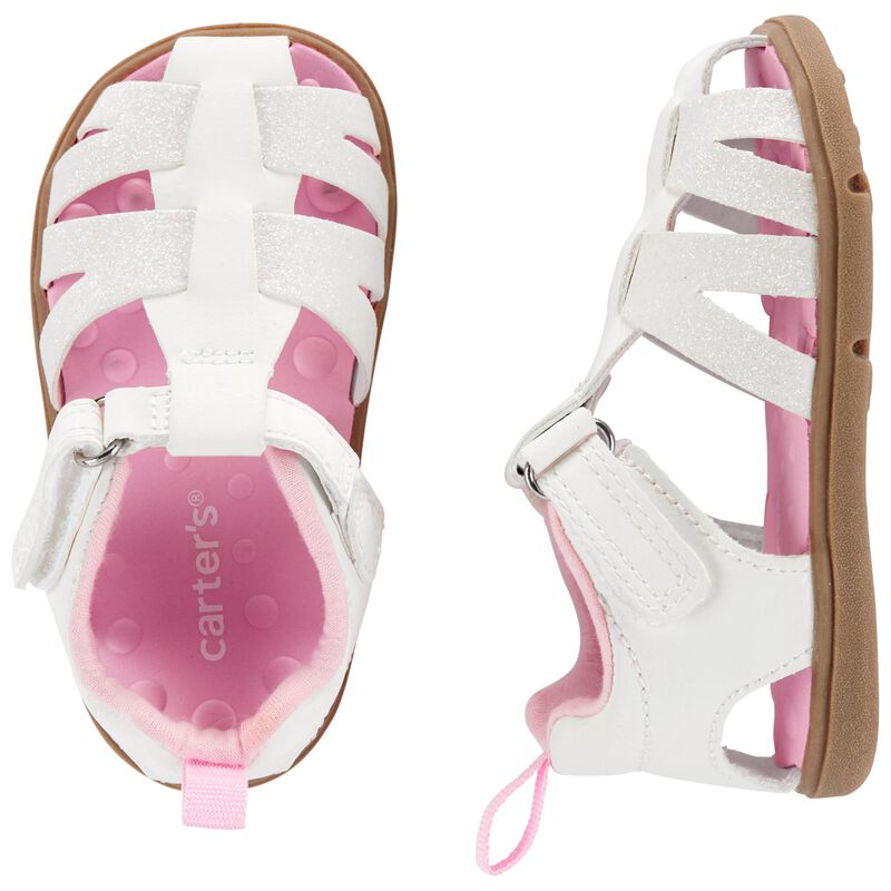 White Baby Carter's Every Step Fisherman Sandals