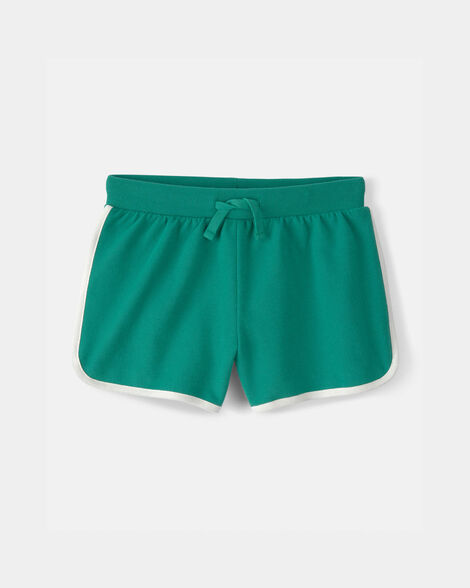 girls french terry active shorts - green