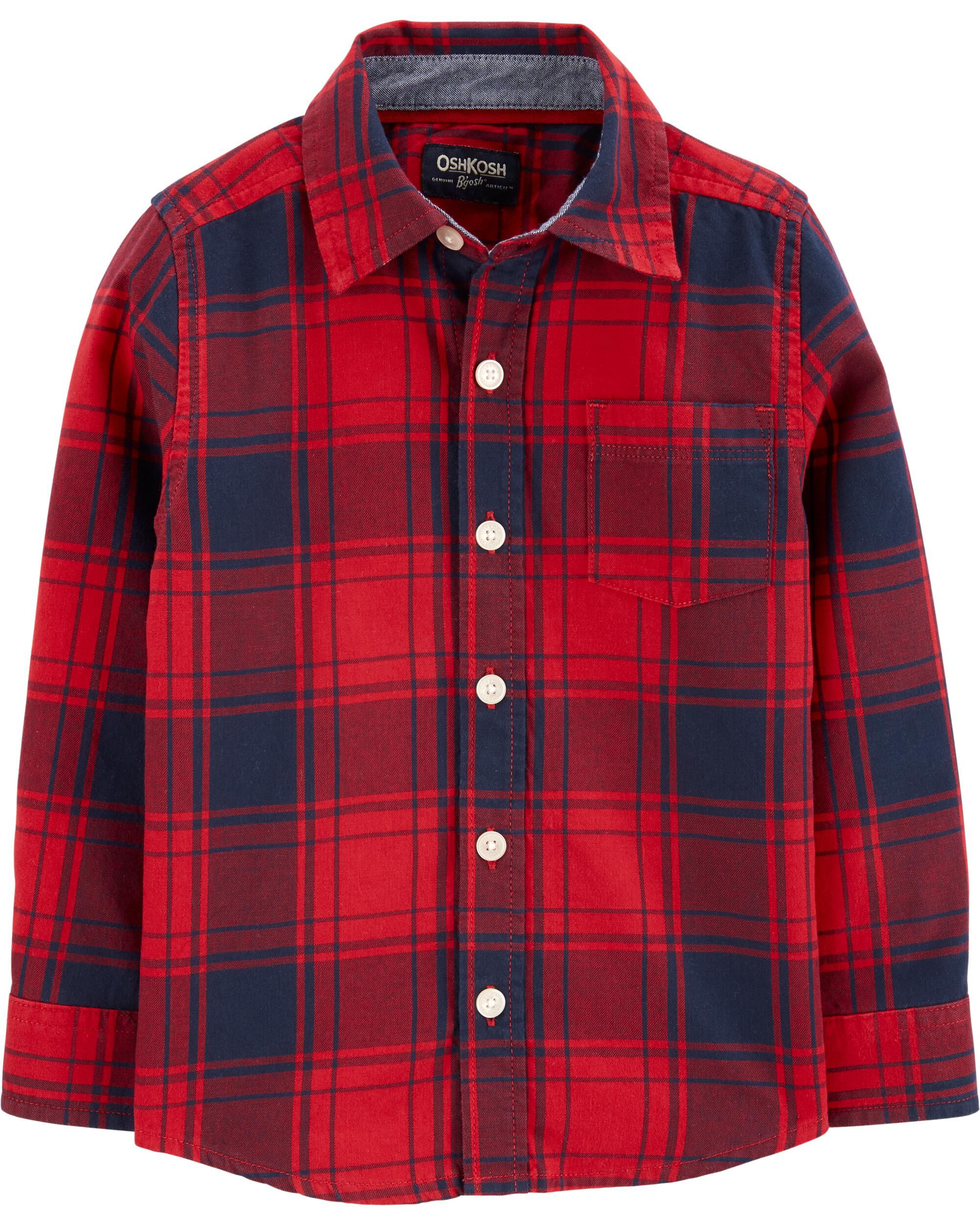 *CLEARANCE* Plaid Flannel Button-Front Shirt
