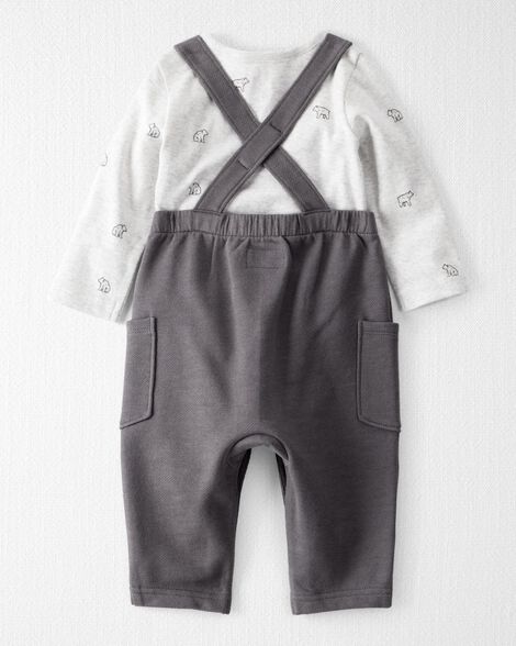 Product image 2 of Baby 2-Piece Organic Cotton Overall Set in Bear Print