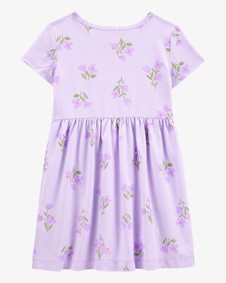 Product image 2 of Toddler Floral Short-Sleeve Dress - Purple